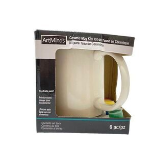 ArtMinds Ceramic Mug Painting Kit DIY Craft Project 6 Piece Set